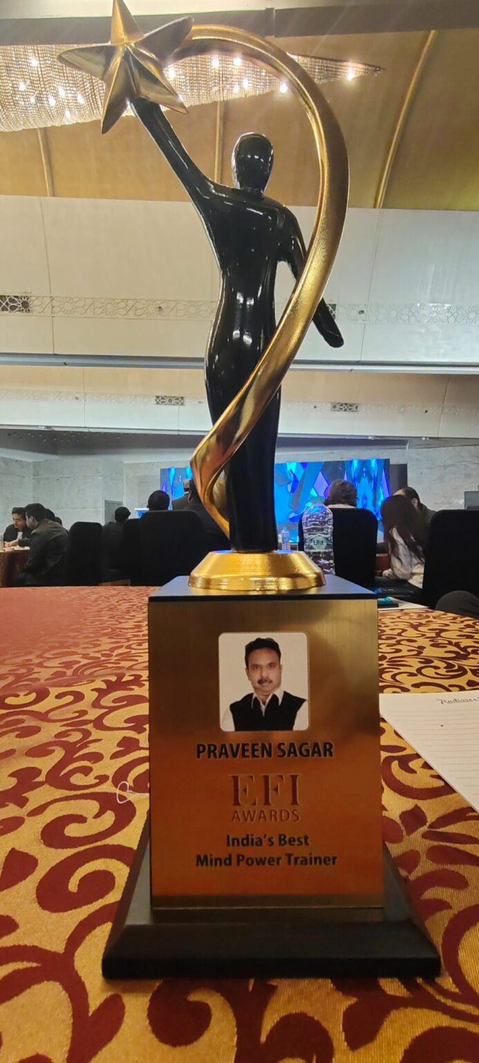 Praveen Sagar, Mind Power Trainer, EFI Awards Trophy